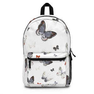 Butterfly Print Backpack, Trendy School Bag, Butterfly Lover Gift, Nature-Inspired Backpack, Stylish Travel Accessory