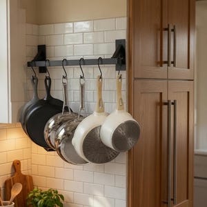 25” Cantilever Style Wall Mounted Hanging Pan Rack