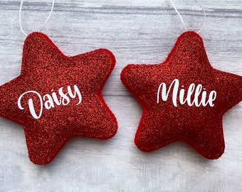 Glitter Star Personalised Christmas Ornament