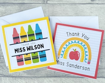 Personalised teacher card / end of term / thank you / preschool / nursery/ personalised / name