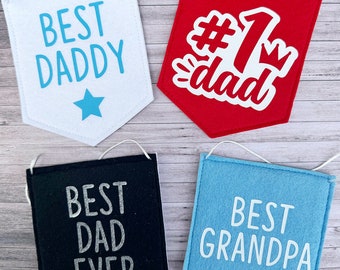 Father’s Day hanging flag / pennant / custom wording / daddy / grandpa / dad / stepdad / gift