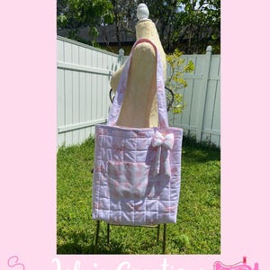 Handgemachte gequiltet Schleife Taschen: Rosa Coquet Design Puffy Bow Anhänger