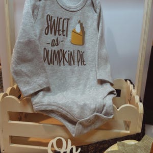 Sweet Pumpkin Pie Bodysuit: Handmade Fall Baby Clothes