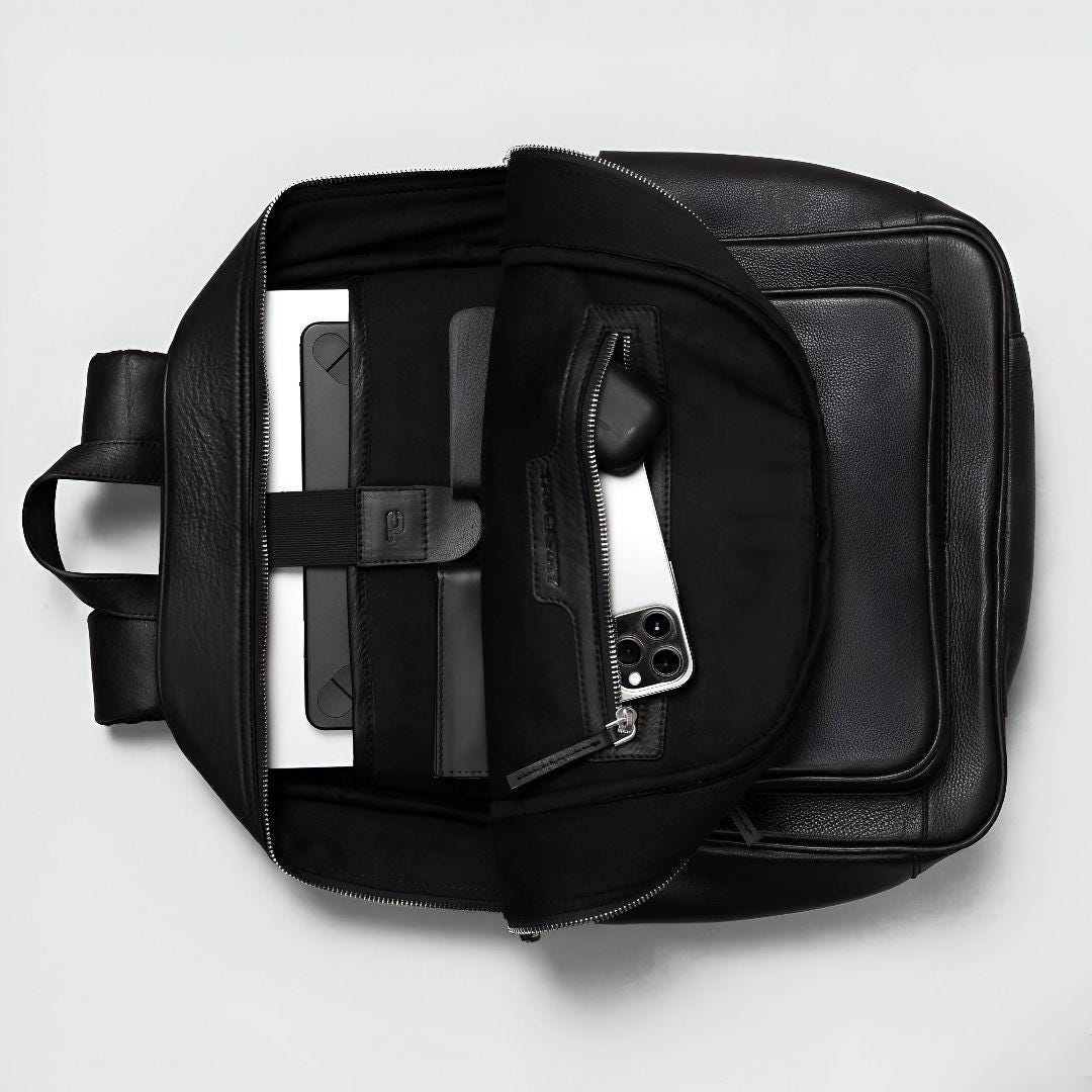 backpack computer made in canada leather Women's CHIARA breathable and comfortable Buffalo Leather Backpack with Compartments