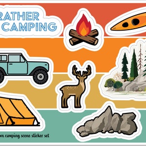 IH Scout 4x4 Camping scene sticker sheet set