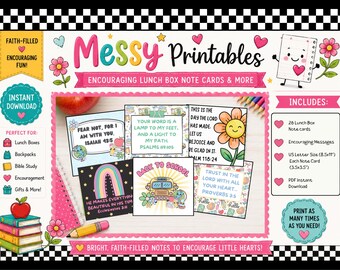 Girls Lunch Box Note Cards - Back to School Collection