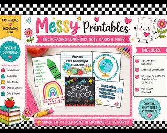 PreK & Kinder Lunch Box Note Cards - Back to School Collection