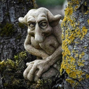 Gothic Gargoyle Sculpture, Cast Stone Troll, Whimsical Garden Art, Mischievous House Buddy, Home Decoration, Home Decor Statue, Garden Decor