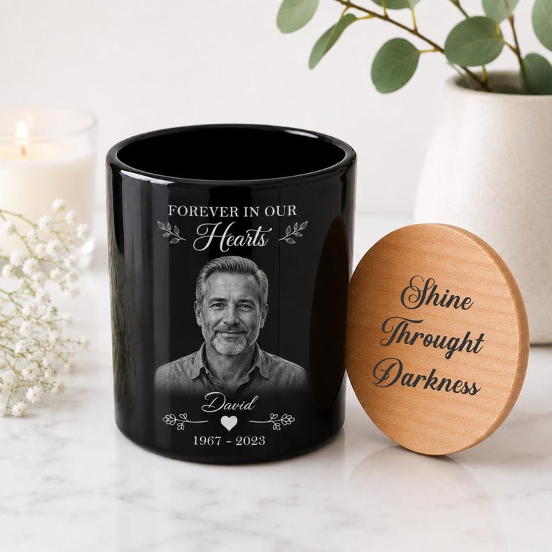 Custom Photo Memorial Candle Jar, Personalized Engraved Remembrance Gift - Etsy