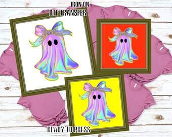 Halloween Girls Ghost DTF, Ready To Press,Cute Toddler DTF Prints Heat Transfer, Halloween Boo DTF Transfer, Ready To Ship, Direct To Film