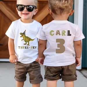 Party Boy Dinosaur Birthday Shirt, Personalized Dinosaur Birthday Custom Age Birthday Shirt, 3rd Birthday Tee, Dinosaur Birthday Party Tee