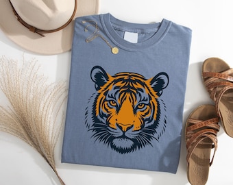 Vintage Tiger Graphic Tee: Comfort Colors Retro Animal Print Shirt