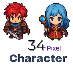 Pixel RPG Characters Bundle: Fantasy Game Assets, DnD Tokens (Digital Download 1024x1024 PNGs)