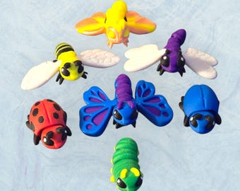 Bug Hatchling Articulated Critters | 3D Printed Articulated Spring and Summer Fidget Toy Gift