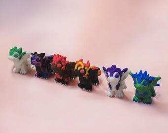 Tiny Elemental Dragons | 3D Printed Christmas Articulated Flexi Fidget Toy