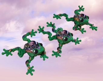 Rose Frog | 3D Printed Fully Colored Articulated Fidget Toy Valentines Day Gift