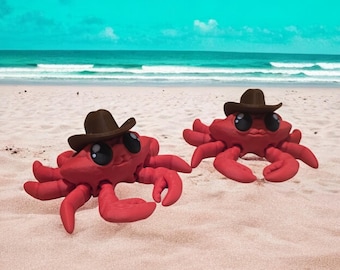 Cowboy Crab | 3D Printed Fully Colored Articulated Fidget Toy