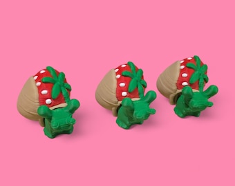 Chocolate Covered Strawberry Snail | 3D Printed Full Color Articulated Flexi Fidget Toy Valentines Day Gift