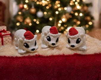Santa Polar Bear | 3D Printed Full Color Christmas Articulated Flexi Fidget Toy