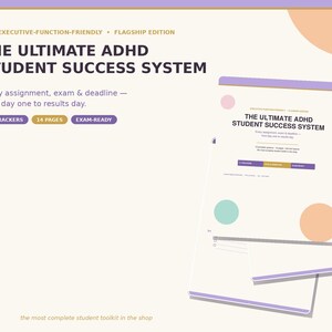 Das ultimative System für den Studienerfolg bei ADHS – Flaggschiff-Materialpaket zum Ausdrucken | Semesterplaner, Aufgabenübersicht, Lernsprints & Prüfungs-Countdown