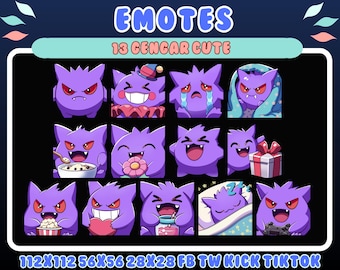 Paquete de emoticonos de Gengar / Transmisión en Twitch/Discord (Descarga digital)