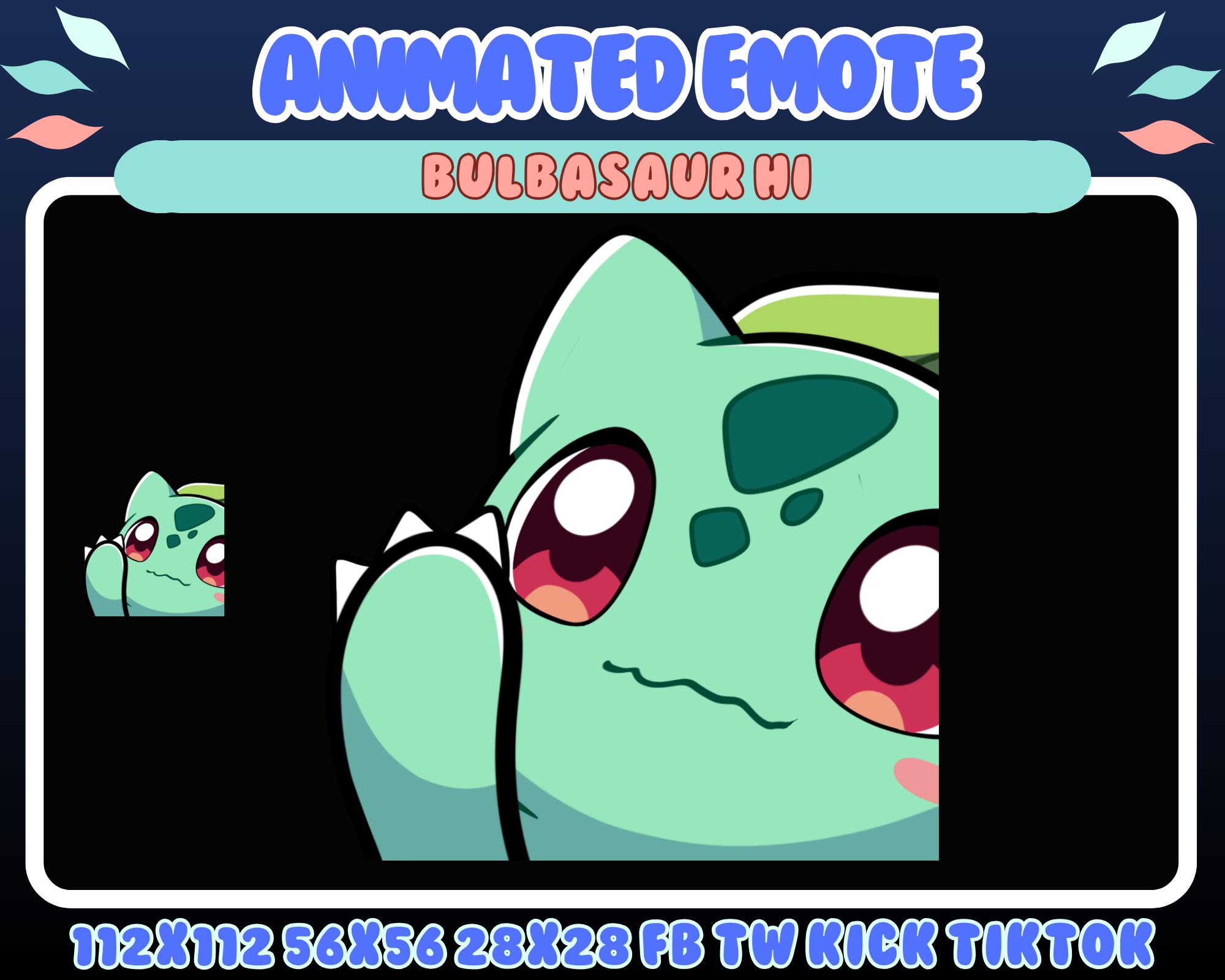 Bulbasaur Pop Animated Emote | Twitch, Discord, Kick (digital Download ...