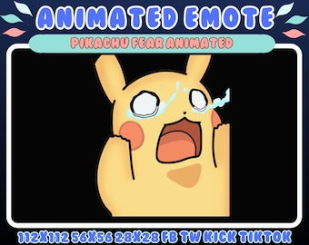 Pikachu Fear Animated Emote: Twitch, Discord, Kick (Digital Download)