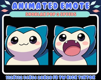 Snorlax Pop Animated Emote: Twitch/Discord Streamer Pack (Digital Download)