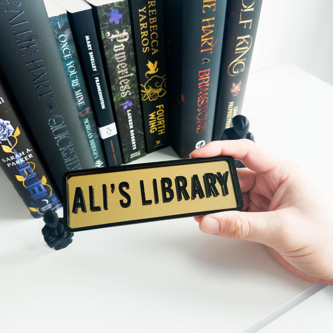 Romance Library Sign Custom Library Book Shelf Sign - Custom Library Sign - Dark Romance ...