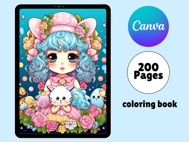 200 Kawaii Coloring Pages: Mega Bundle for Kids (PDF, JPG, PNG) - Etsy