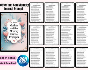 Diario de recuerdos para madre e hijo: 300 ideas, regalo de recuerdo (imprimible, editable en Canva)