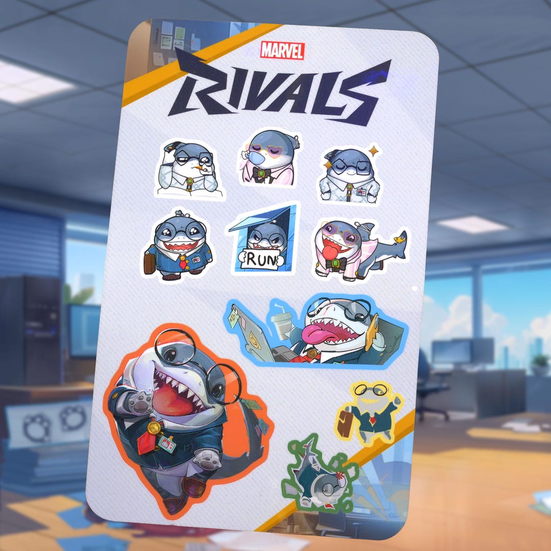 Marvel Rivals Sticker Sheets Invisible Marvel Rivals Jeff (business Shark) Sticker Sheet - Etsy