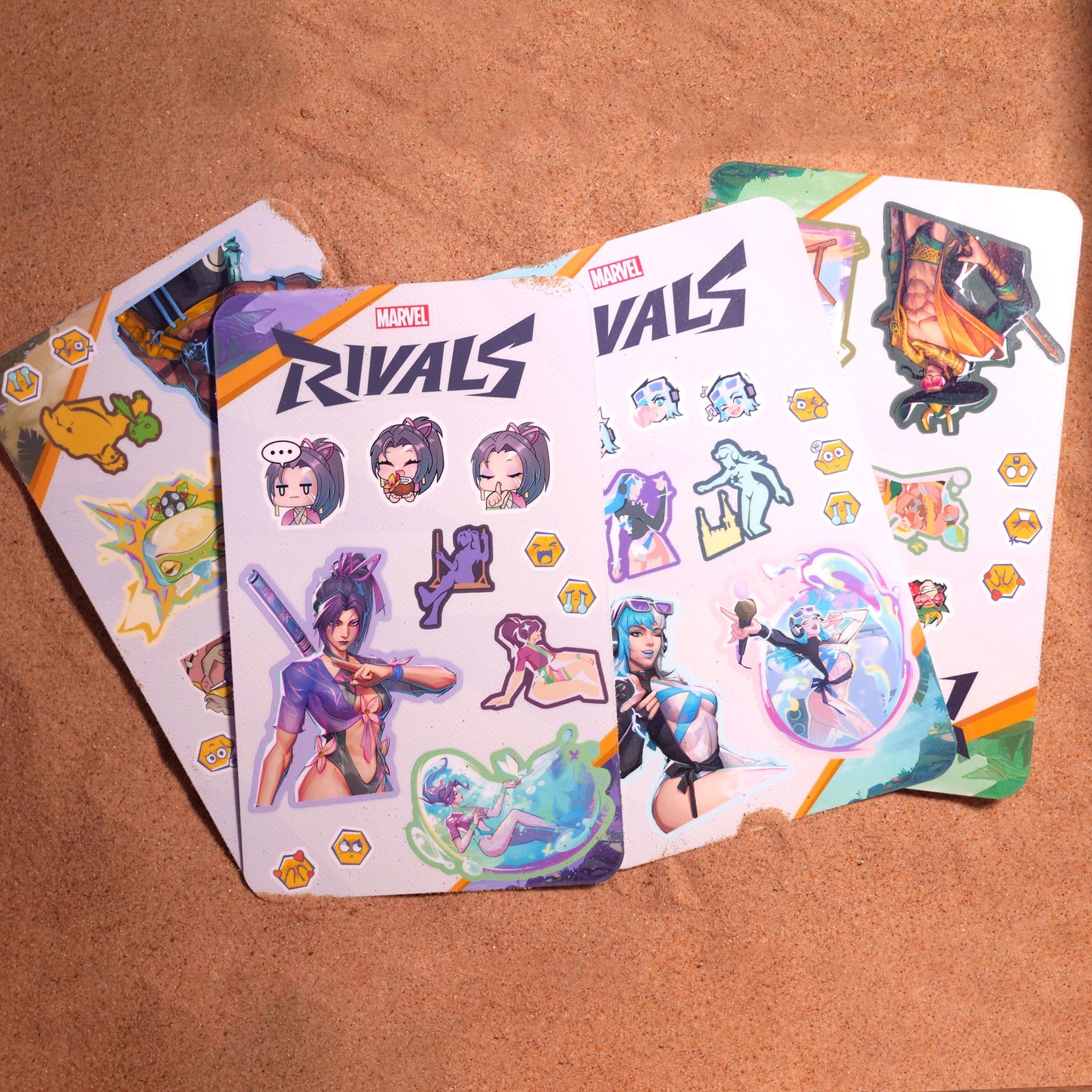 Marvel Rivals Sticker Sheets Invisible Marvel Rivals Summer Skins Sticker Sheets (psylocke, Luna Snow, Thor ...