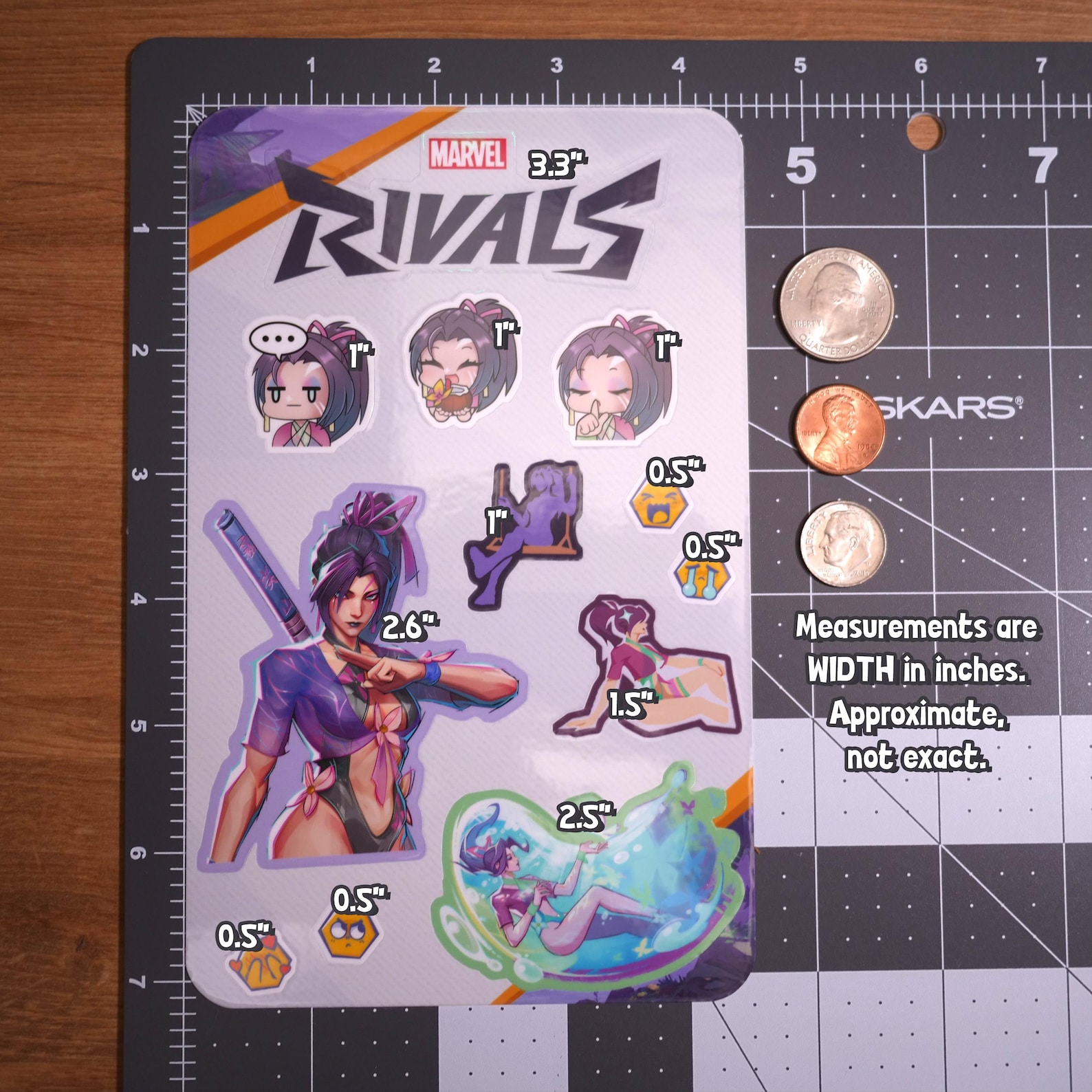 Marvel Rivals Summer Skins Sticker Sheets (psylocke, Luna Snow, Thor ...