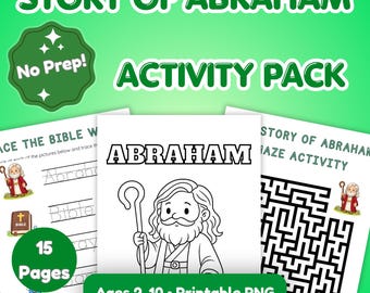 Story of Abraham Activity Pack | Bible Coloring Pages, Mazes, Games (Ages 2-10)