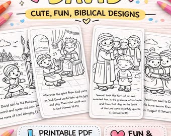 The Life of David - 5 Bible Coloring Pages for Kids