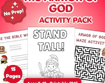 Armor of God Activity Pack | Christian Printable Games, Mazes, Coloring Pages (Ages 2-10)