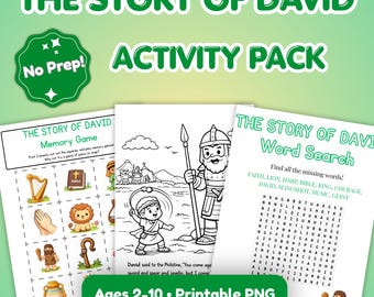 The Story of David - Bible Activity Pack for Kids
