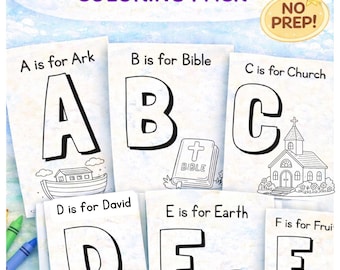 Bible ABC's Coloring Pages Activity Pack for Kids