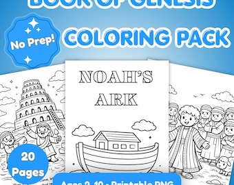 Genesis Coloring Pages for Kids | Bible Verse Activity Sheets (PNG Download)