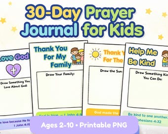 Kids Prayer Journal Printable | Toddler Activity Book, Bible Drawing Prompts