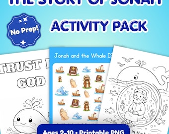 Jonah & the Whale Activity Pack for Kids - Printable PNG
