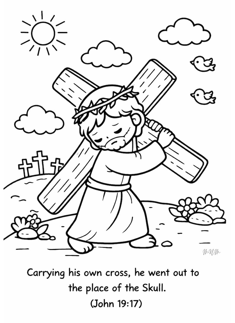 The Life of Jesus - 30 Coloring Pages for Kids - Etsy