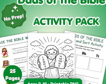 Dads of the Bible Activity Pack | Christian Coloring Pages, Games (Ages 2-10) (PDF/PNG)