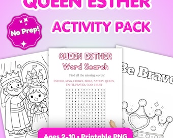 Queen Esther Bible Activity Pack for Kids