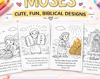 The Life of Moses - 5 Bible Coloring Pages for Kids