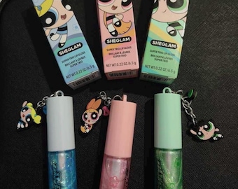 Powerpuff Girls Lip Gloss – Shimmer, Hydrating, with Charm Keychain