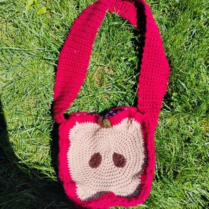 Handmade Crochet Apple Slice Bag