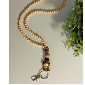 Personalized Highland Cow Lanyard | Beaded Lanyard | Cow Beads | Badge Holder | Western Lanyard | Teacher Lanyard | Personalized Lanyard
