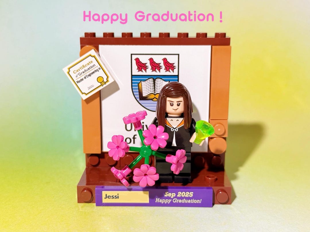 Custom Graduation Mini Figure Magnet | Personalized Building Block Gift ...